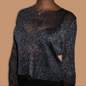 Victoria’s Secret Sparkly Long Sleeve Mesh Top